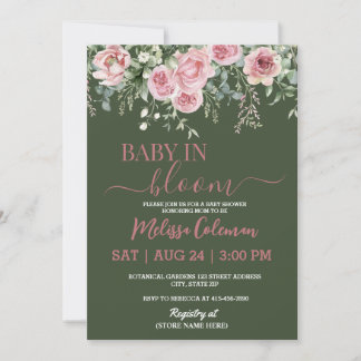 Boho-Blumen-Baby-in-Bloom-Baby-Party Einladung