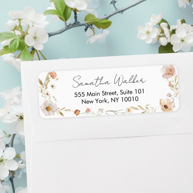 Boho-Blumen-Baby-Party  (Boho Flower Baby Shower Custom Adress Label)