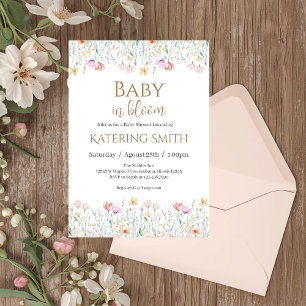 Boho-Blumen-Baby-Shower-Einladung für Mädchen Einladung
