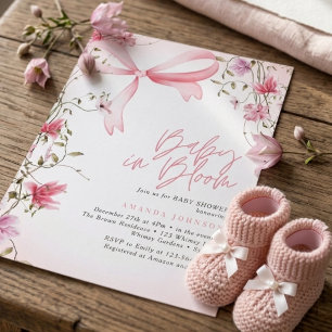 Boho-Blumen-Babyparty "Baby in Bloom" Einladung