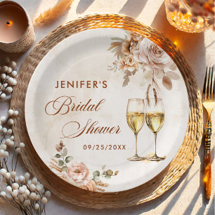 Boho-Blumen-Brautparty Pappteller