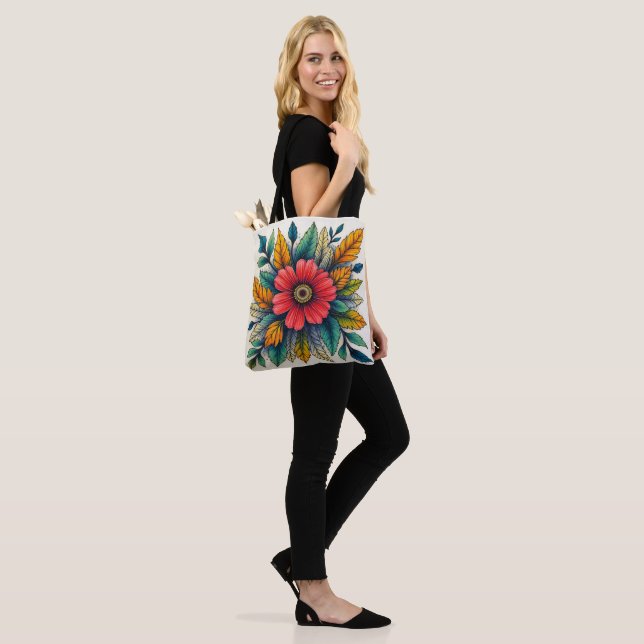 Boho-Blumen-Cliparts Tasche (Am Model)