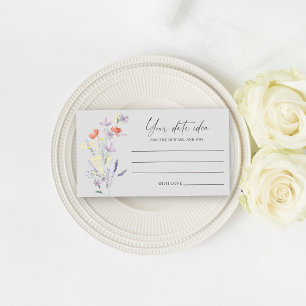 Boho-Blumen-Date-Night-Ideen \ Date-Jar Begleitkarte