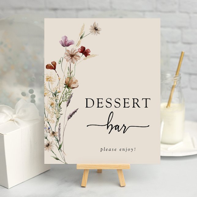 Boho-Blumen-Dessertposter Poster (Boho Floral Dessert Poster
)