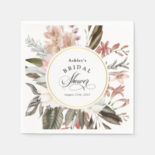 Boho-Blumen-Fantasie-Wasserfarben-Junggesellinnen- Serviette