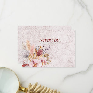 Boho-Blumen-Flat-Thank-You-Karte 3,5" x 5" Dankeskarte