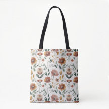Boho-Blumen-Geometrie – Erdige Wildblumen-Muster