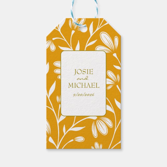 Boho-Blumen-Geschenkanhänger Geschenkanhänger (Vorderseite)