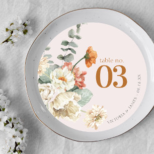 Boho-Blumen-Grün   Hochzeitstisch-Nummer