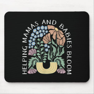 Boho-Blumen-Hilfe für Mamas & Babys Blühen Doula B Mousepad