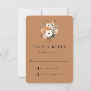 Boho-Blumen-Hochzeit-Antwortkarte RSVP Karte