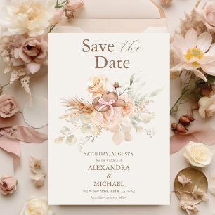 Boho-Blumen-Hochzeit im Western-Stil Save The Date