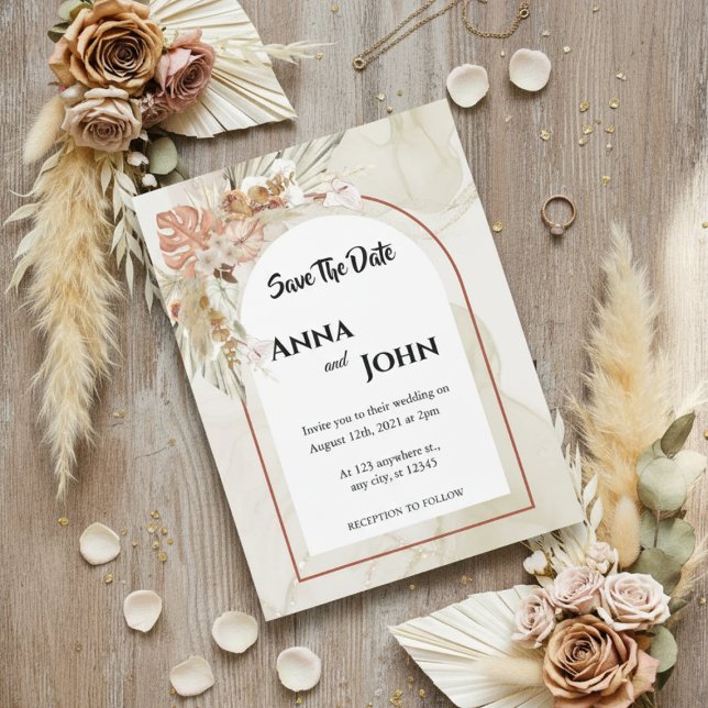 Boho Blumen Hochzeit Save the Date (Von Creator hochgeladen)