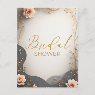 Boho-Blumen-Hochzeitsduscheinladung Feiertagspostkarte