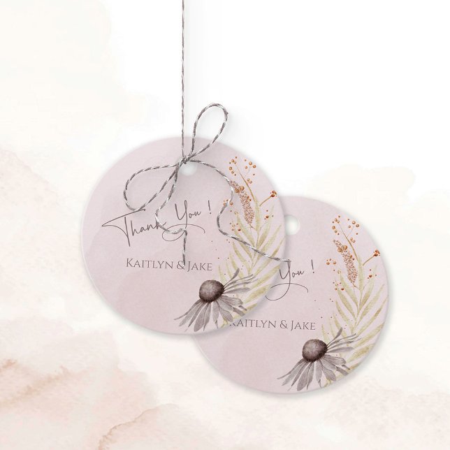 Boho-Blumen-Hochzeitsgeschenkanhänger Geschenkanhänger (Boho floral wedding favor tags)