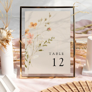 Boho-Blumen-Hochzeitstisch-Nummer Einladung