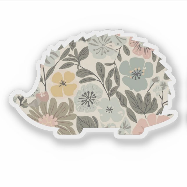 Boho-Blumen-Igel Aufkleber (Vorderseite)