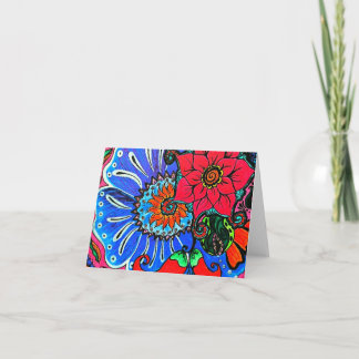 Boho Blumen-Illustrations-freier Raum Notecards Karte