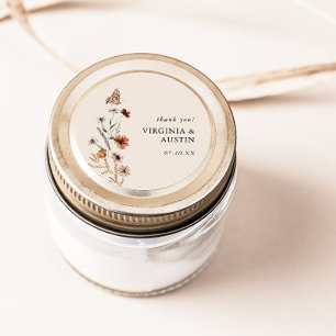 Boho-Blumen-Klassischer-Rund-Aufkleber Runder Aufkleber