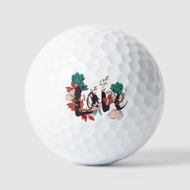 Boho-Blumen-Liebe-Grafik-Truckerhut Golfball (Vorderseite)