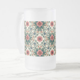 Boho-Blumen-Magie - in Grün- und Rosatönen Mattglas Bierglas