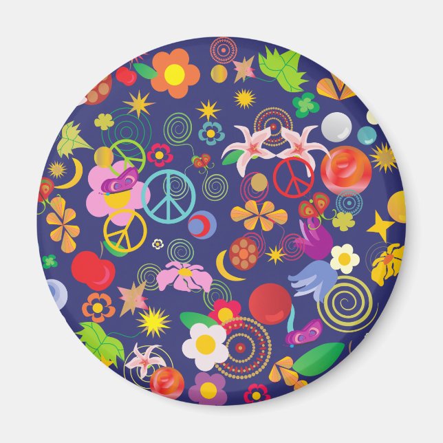 Boho-Blumen Magnet (Vorne)