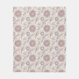 Boho-Blumen-Mandala-Spirituelles-Designmuster Fleecedecke