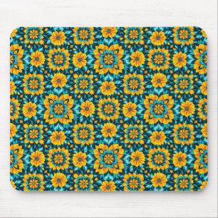 Boho-Blumen nahtloses Muster im lebendigen Volksst Mousepad