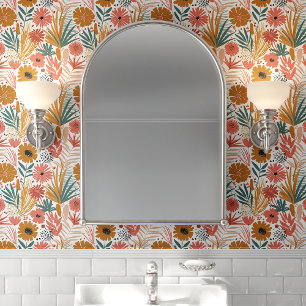 Boho Blumen Palmenblatt Tapete