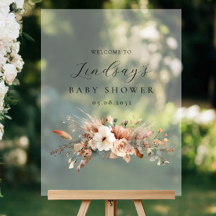 Boho-Blumen-Pampasgras-Rosen-Willkommen Acrylschild