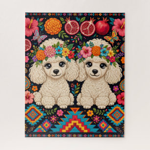 Boho-Blumen-Pudel-Puzzle