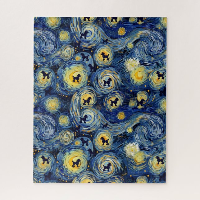 Boho-Blumen-Pudel-Puzzle (Vertikal)