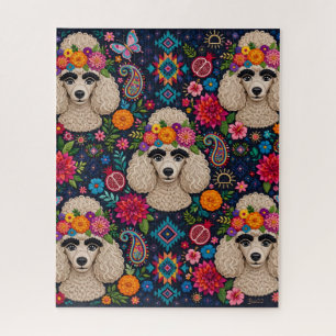 Boho-Blumen-Pudel-Puzzle