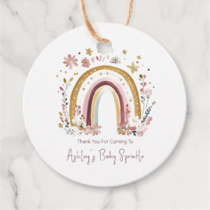 Boho-Blumen-Regenbogen-Baby-Sprinkle-Dankeschön Geschenkanhänger