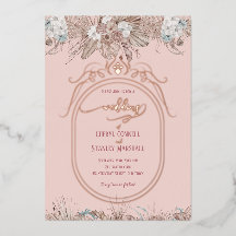 Boho-Blumen-Roségold-Hochzeit