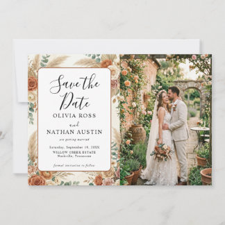 Boho-Blumen-Save-the-Date-Foto-Landkarte
