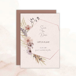 Boho-Blumen- Save-the-Date-Karte Einladung
