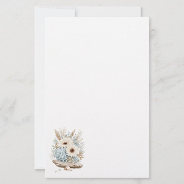 Boho-Blumen-Schreibwarenpapier Briefpapier (Vorderseite)