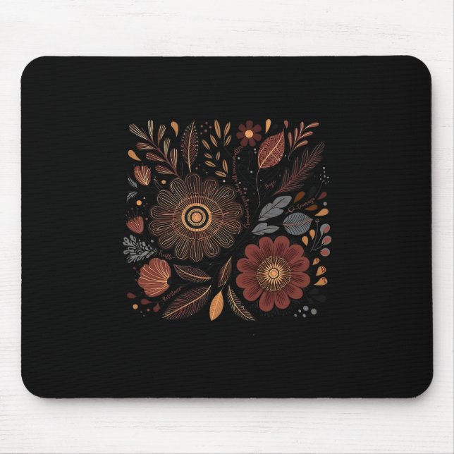 Boho-Blumen Subtile Anti-Trump-Versteckte-Botschaf Mousepad (Vorne)