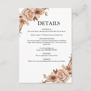 Boho-Blumen-Terrakotta-Hochzeit Begleitkarte