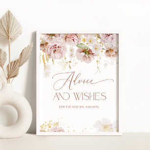 Boho-Blumen-Tipp und Wünsche für das Poster für Ne