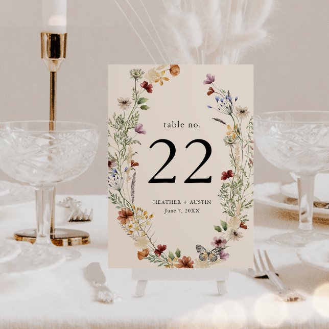 Boho-Blumen-Tischnummer Tischnummer (Boho Floral Table Number
)