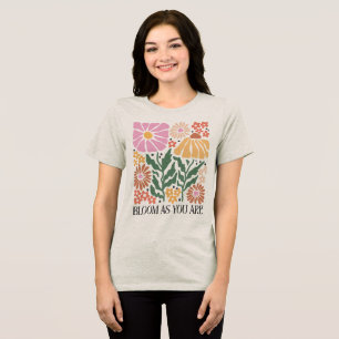 Boho-Blumen-Tri-Blend-Shirt mit Zitaten Tri-Blend Shirt