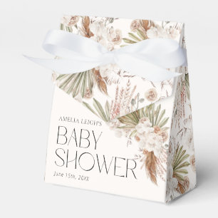 Boho-Blumen- und Feder-Babyshower Geschenkschachtel