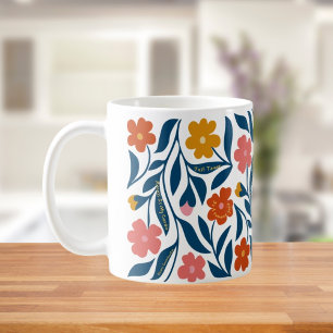 Boho-Blumen-Volkskunst-Lehrergeschenk mit Bejahung Kaffeetasse