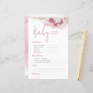 Boho-Blumen-Vorhersagen & Ratgeber Baby Shower Kar