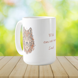Boho-Blumen-Wolf-Psychedelic-Art Kaffeetasse