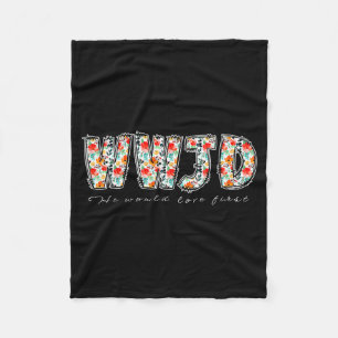Boho-Blumen-Wwjd Er Würde First Christian Jes Lieb Fleecedecke