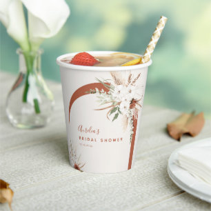 Boho-Blumenbogen-Papierbecher Pappbecher