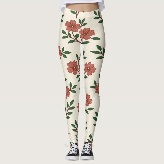 Boho-Blumengarten Leggings (Vorderseite)